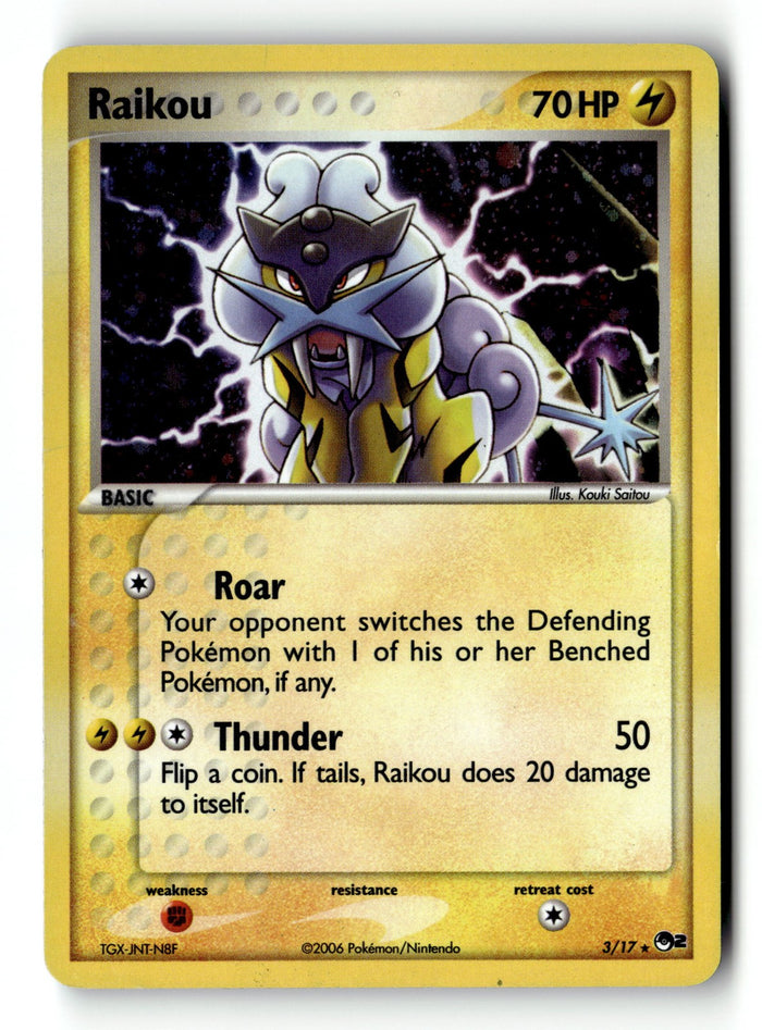 Pokemon Card Raikou Holo LP POP Series 2 3/17