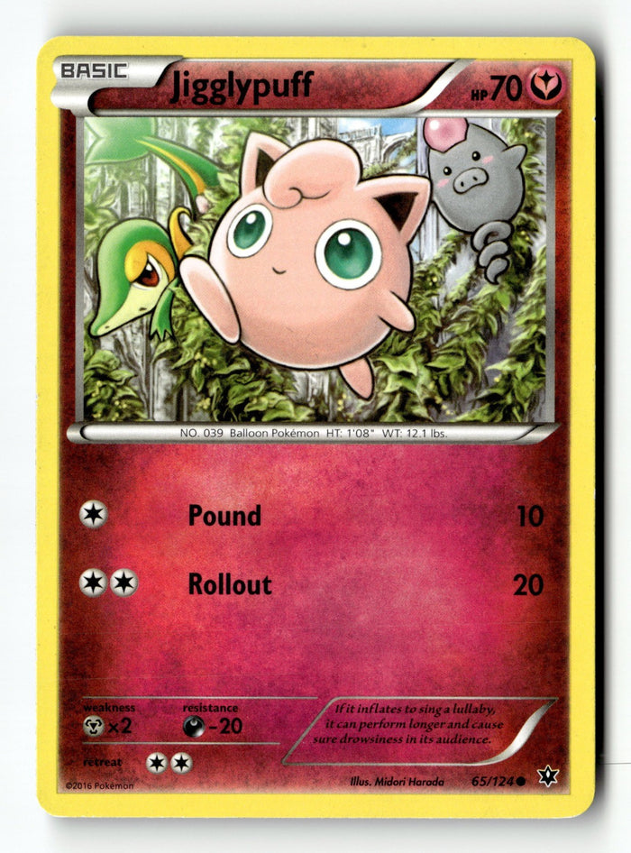 Pokemon Card Jigglypuff LP XY - Fates Collide 65/124