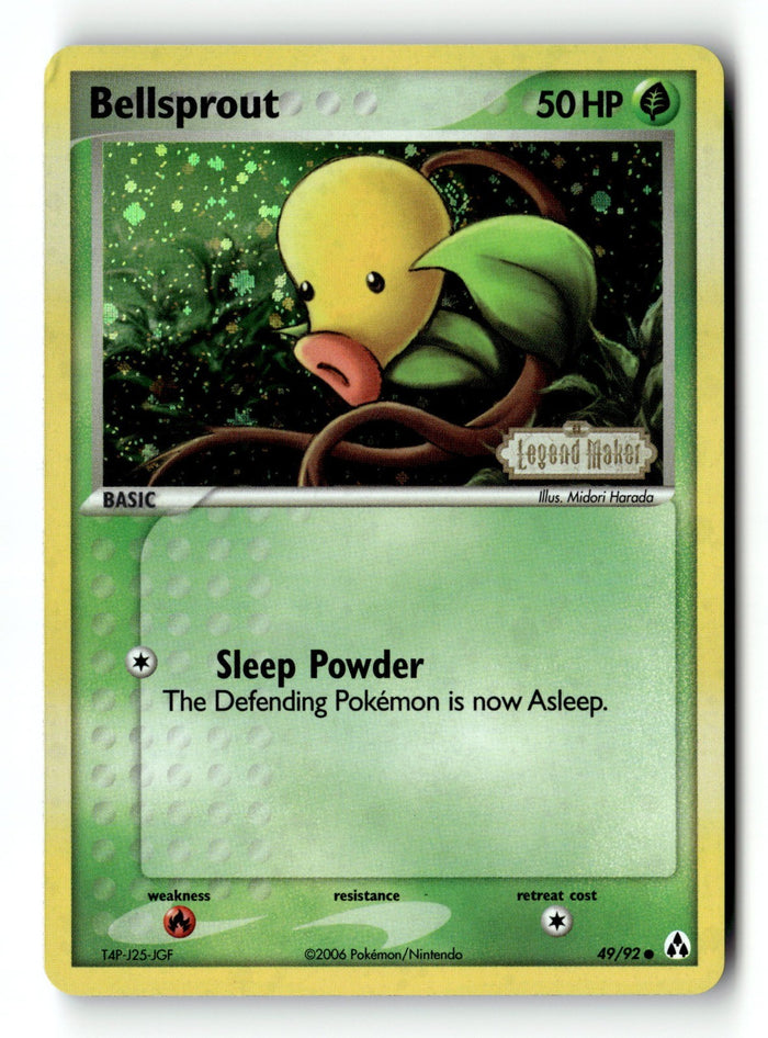 Pokemon Card Bellsprout Reverse Holo LP Legend Maker 49/92 (2)