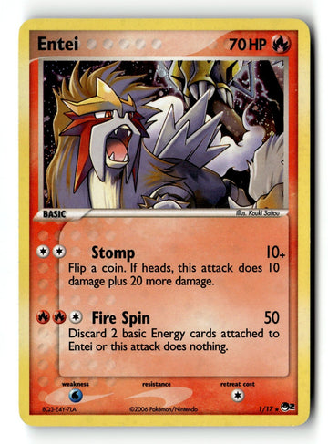 Pokemon Card Entei Holo LP POP Series 2 001/017