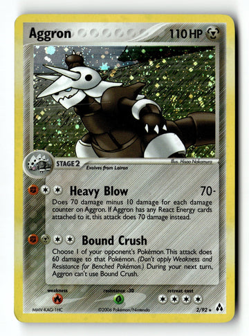 Pokemon Card Aggron Holo LP Legend Maker 2/92