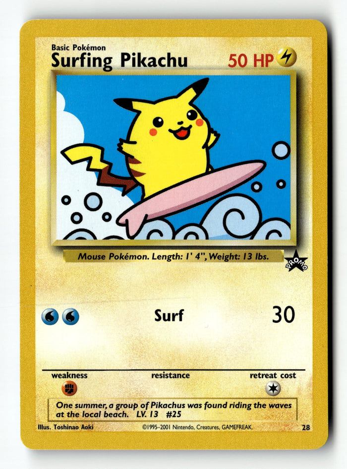 Pokemon Card Surfing Pikachu LP WoTC Promo 28