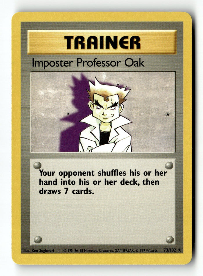 Pokemon Card Imposter Professor Oak LP Base Set 073/102