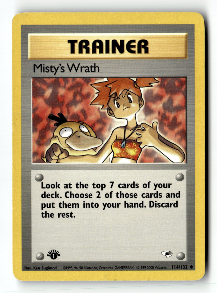 Pokemon Card Misty's Wrath 1st Edition LP Gym Heroes 114/132