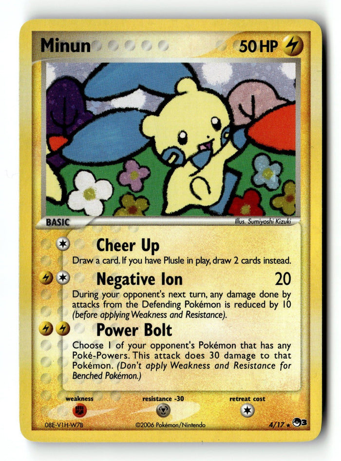 Pokemon Card Minun Holo LP POP Series 3 4/17