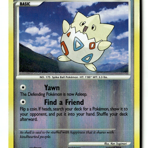 Pokemon Card Togepi Reverse Holo LP Great Encounters 88/106