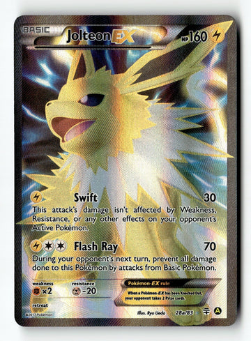 Pokemon Card Jolteon EX - 28a/83 Holo LP Alternate Art Promos 028a/083