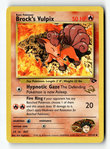 Pokemon Card Brock's Vulpix [W Stamped] LP WoTC Promo 037/132