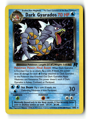 Pokemon Card Dark Gyarados (Prerelease) Holo LP WoTC Promo 08/82