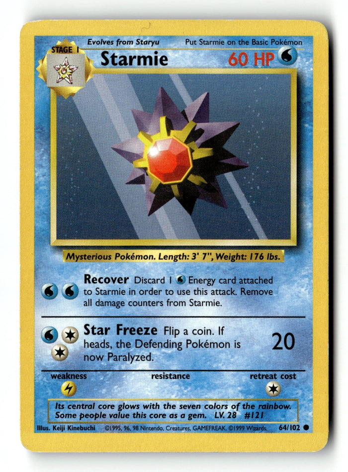 Pokemon Card Starmie LP Base Set 064/102