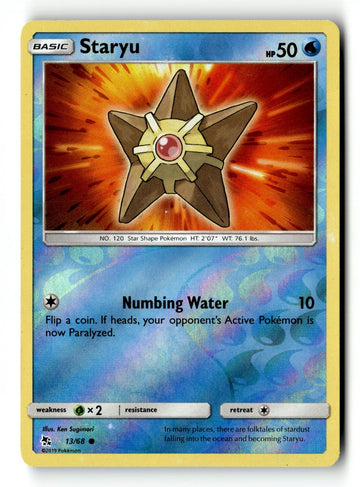 Pokemon Card Staryu Reverse Holo LP Hidden Fates 13/68