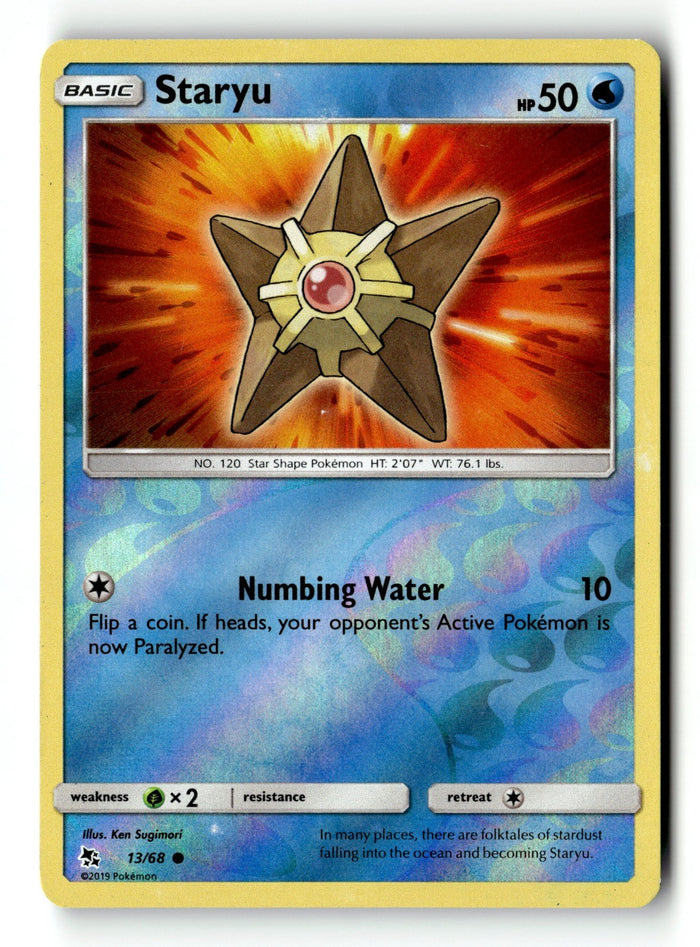 Pokemon Card Staryu Reverse Holo LP Hidden Fates 13/68