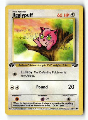 Pokemon Card Jigglypuff 1st Edition LP Jungle 54/64