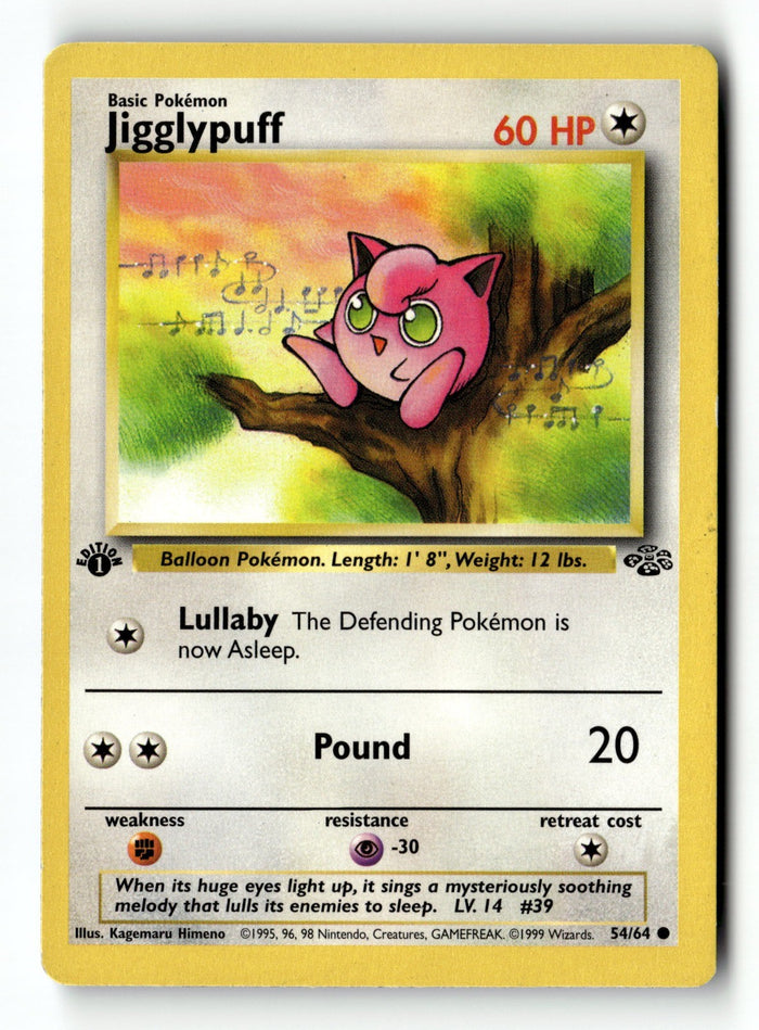 Pokemon Card Jigglypuff 1st Edition LP Jungle 54/64