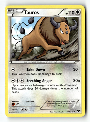 Pokemon Card Tauros LP XY Base Set 100/146
