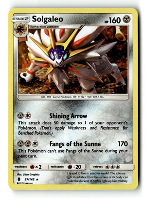 Pokemon Card Solgaleo LP SM - Guardians Rising 87/145