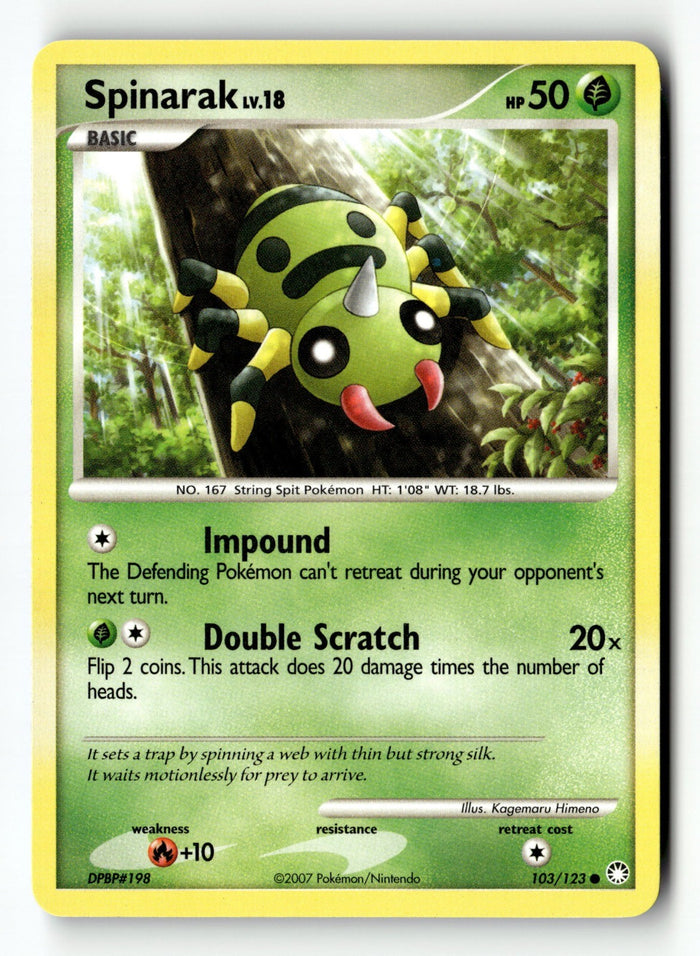 Pokemon Card Spinarak LP Mysterious Treasures 103/123