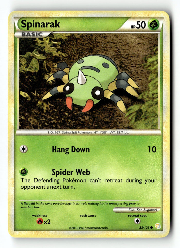 Pokemon Card Spinarak LP HeartGold SoulSilver 83/123