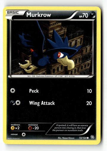 Pokemon Card Murkrow LP Dragons Exalted 72/124