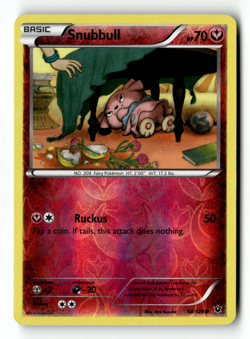 Pokemon Card Snubbull Reverse Holo LP XY - Fates Collide 68/124
