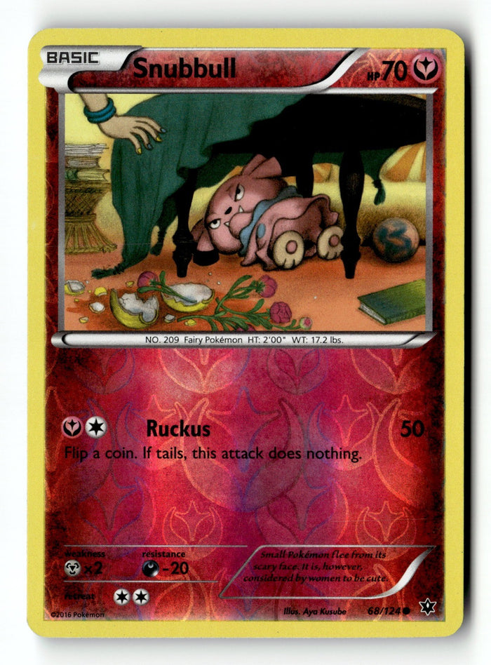 Pokemon Card Snubbull Reverse Holo LP XY - Fates Collide 68/124