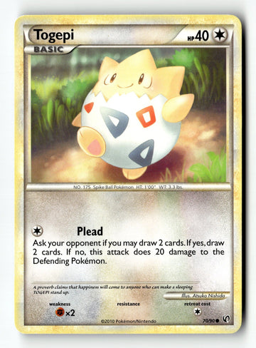 Pokemon Card Togepi LP Undaunted 70/90