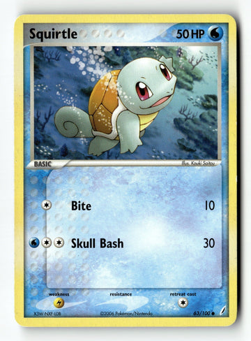 Pokemon Card Squirtle - 063/100 LP Crystal Guardians 63/100