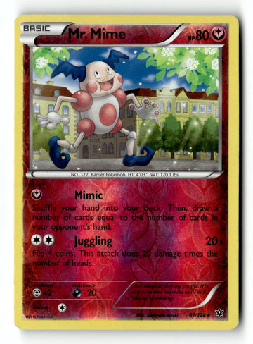 Pokemon Card Mr. Mime Reverse Holo LP XY - Fates Collide 67/124