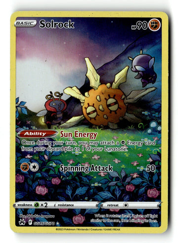 Pokemon Card Solrock Holo LP SWSH: Crown Zenith: Galarian Gallery GG15/GG70