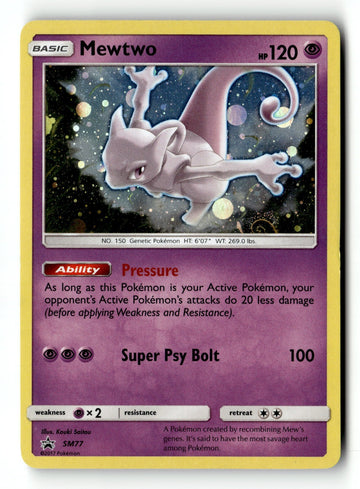 Pokemon Card Mewtwo Holo LP SM Promos SM77