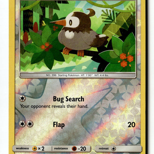Pokemon Card Starly Reverse Holo LP SM - Crimson Invasion 81/111