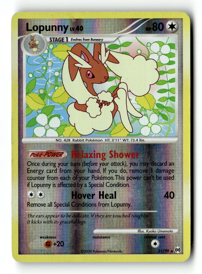 Pokemon Card Lopunny Reverse Holo LP Arceus 21/99