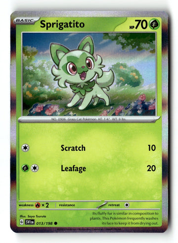 Pokemon Card Sprigatito - Mirage Holo) LP Miscellaneous Cards & Products 013/198