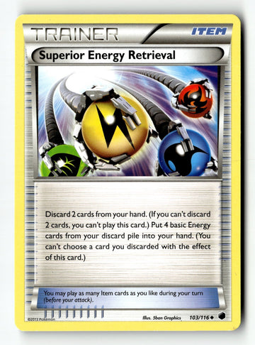 Pokemon Card Superior Energy Retrieval LP Plasma Freeze 103/116