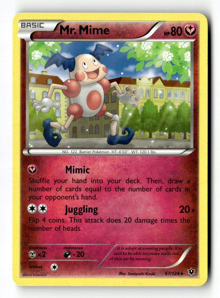 Pokemon Card Mr. Mime LP XY - Fates Collide 67/124