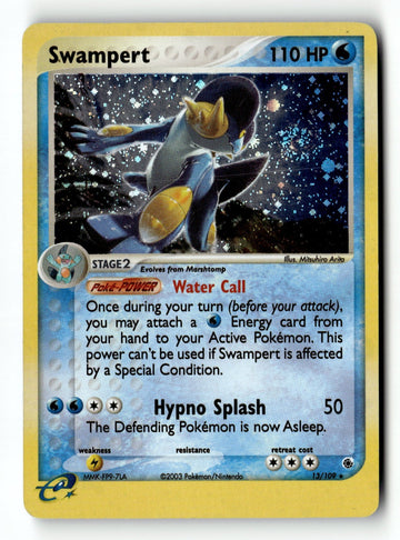 Pokemon Card Swampert Holo LP Ruby and Sapphire 13/109