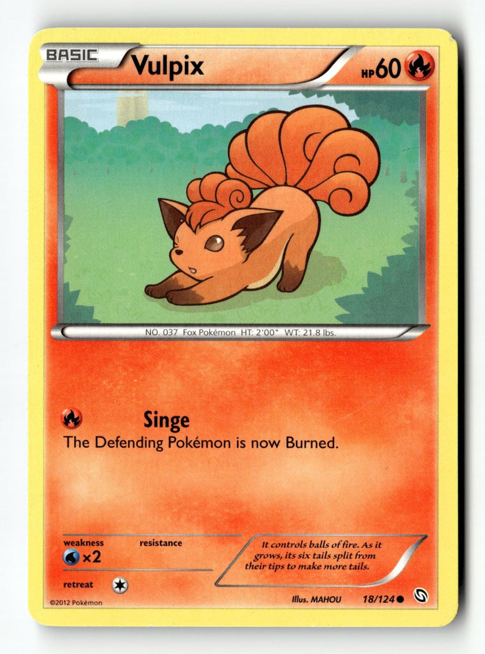 Pokemon Card Vulpix LP Dragons Exalted 18/124