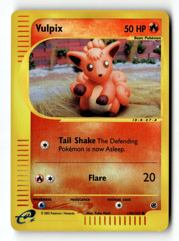 Pokemon Card Vulpix Reverse Holo LP Expedition 136/165