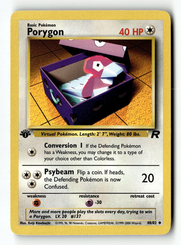 Pokemon Card Porygon 1st Edition LP Team Rocket 48/82