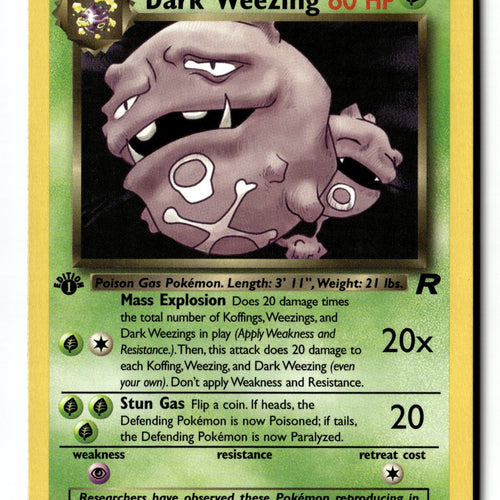 Pokemon Card Dark Weezing (31) 1st Edition LP Team Rocket 31/82