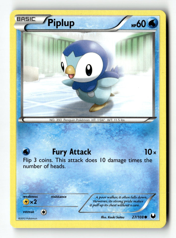 Pokemon Card Piplup LP Dark Explorers 27/108