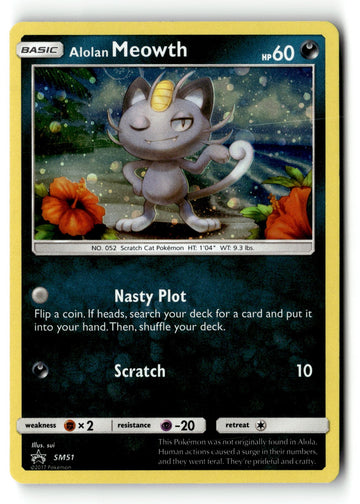 Pokemon Card Alolan Meowth - Holo LP SM Promos SM51