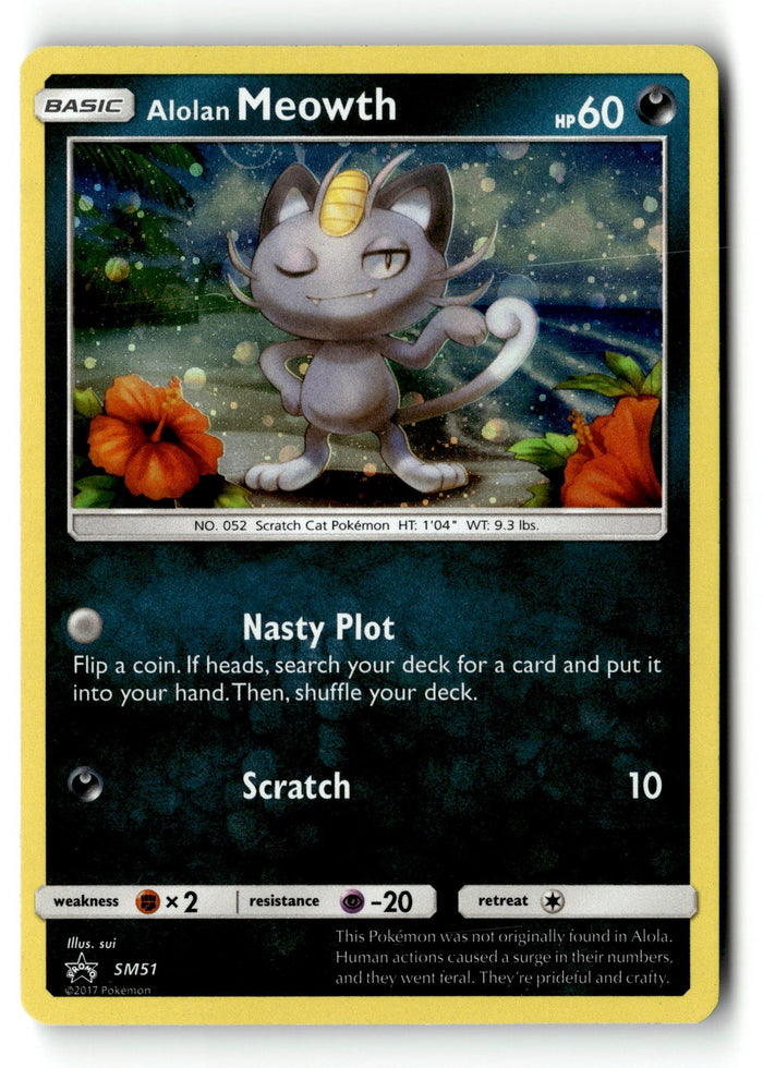 Pokemon Card Alolan Meowth - Holo LP SM Promos SM51