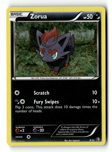 Pokemon Card Zorua - 9/12 Holo LP McDonald's Promos 2011 009/012