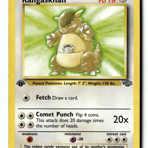 Pokemon Card Kangaskhan (21) 1st Edition LP Jungle 21/64