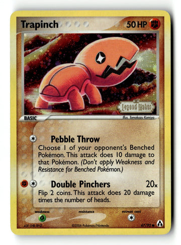 Pokemon Card Trapinch Reverse Holo LP Legend Maker 67/92 (1)