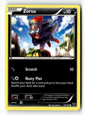 Pokemon Card Zorua LP XY Base Set 72/146