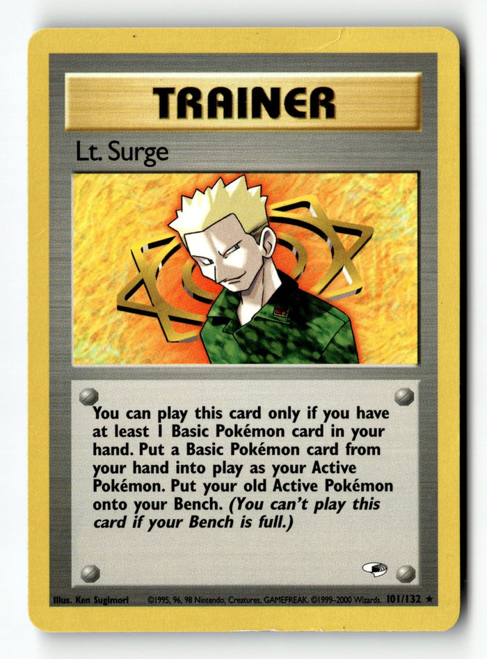 Pokemon Card Lt. Surge (101) Unlimited LP Gym Heroes 101/132
