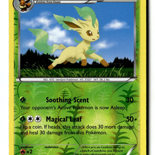 Pokemon Card Leafeon Reverse Holo LP XY - Furious Fists 7/111