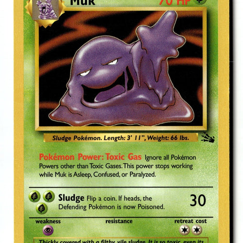 Pokemon Card Muk (28) Unlimited LP Fossil 28/62